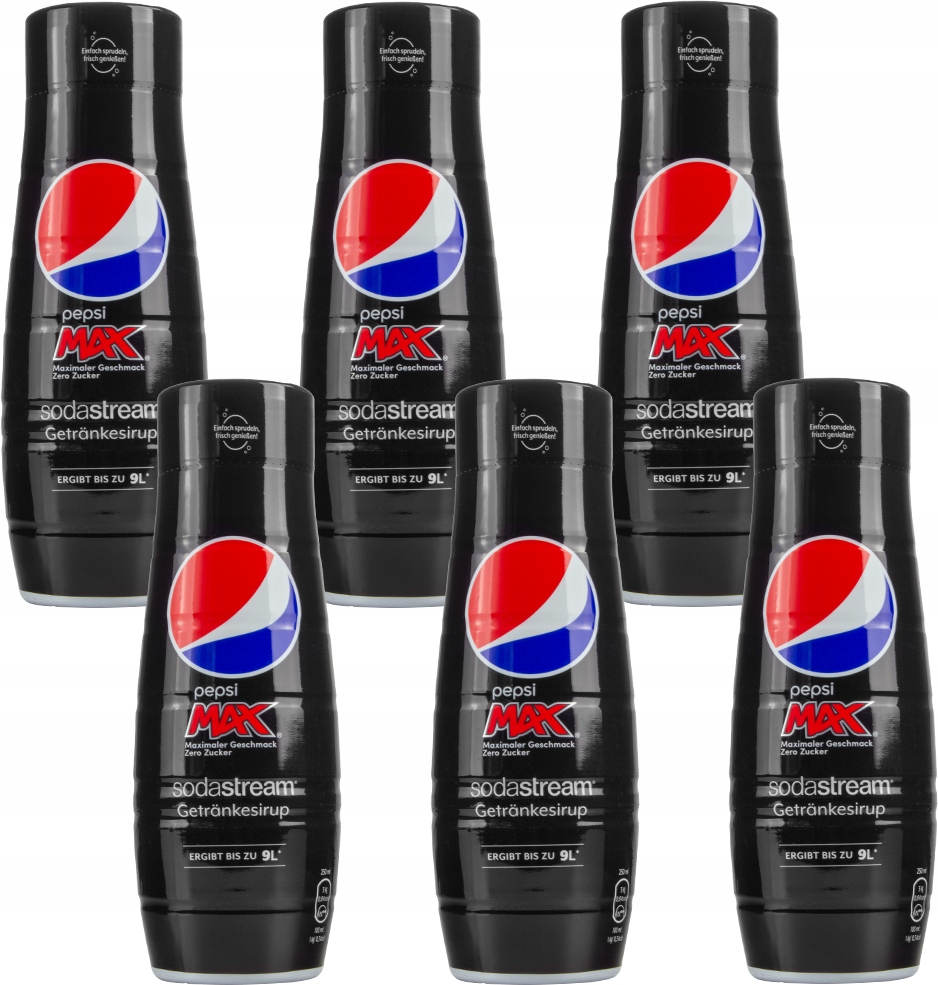6X SODASTREAM SIRUP PEPSI MAX BEZ CUKRU 440 ML KONCENTRÁTY NA NASÝTENIE